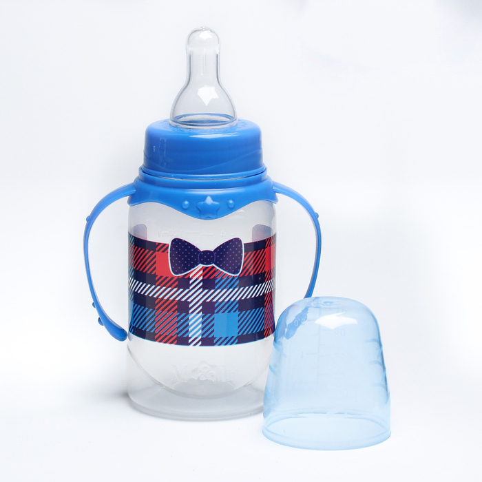 Подарочный детский набор «Джентльмен»: бутылочки для кормления 150 и 250 мл, прямые, от 0 мес., цвет синий - фото 1898166283