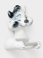 Держатель для туалетной бумаги «Кот — хулиган», 19×11×28 см, фарфор, белый - Фото 2