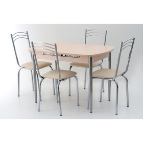 Комплект «Вегас NEW», стол 1100(1450) × 700 × 750 мм, 4 стула, цвет дуб молочный Ош