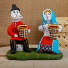 Сувенир «Мужик с бабой на пнях», 16×7×14,5 см, каргопольская игрушка - фото 8429796