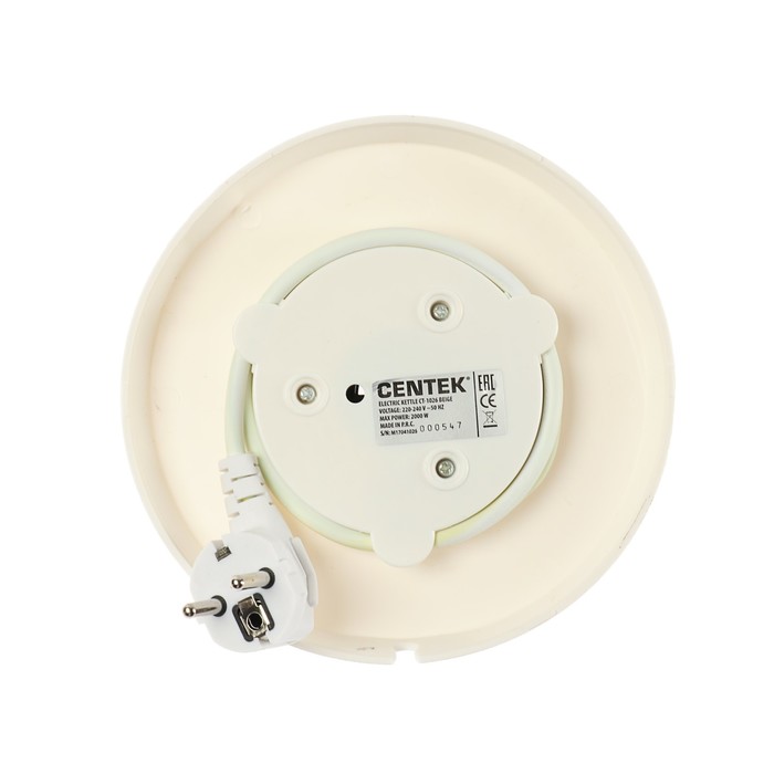 Чайник электрический Centek CT-1026 BEIGE, 1.8 л, 2000 Вт, бело-бежевый - фото 51331927