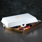 Коробка для пирожных, BON BON, премиум, золотое основание, 38,5 x 28 x 10 см - Фото 3