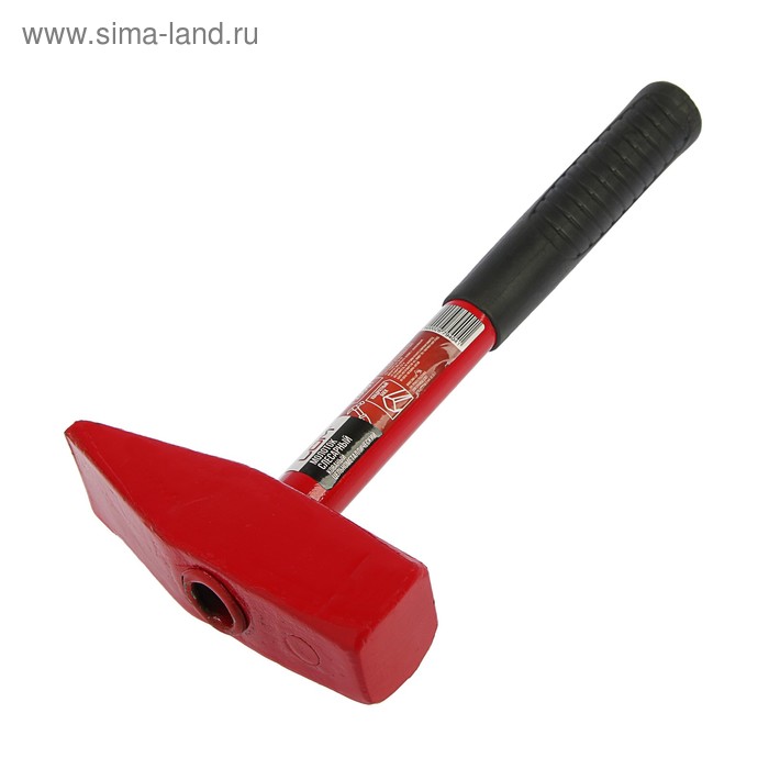 Молоток слесарный ЛОМ, квадратный боек, металлическая обрезиненная рукоятка, 2000 г - Фото 1