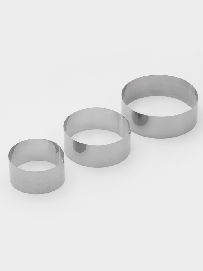 Формы для выкладки и выпечки KONFINETTA «Круг», набор 3 шт., d=8 см, d=10 см, d=12 см, нержавеющая сталь, серебристый - Фото 1