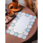 Салфетка ажурная для стола «Подсолнухи», 45×30 см, жёлто-голубая - Фото 6