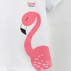 Футболка для девочки "Фламинго" р-р 36 (134-140см), белый - Фото 4