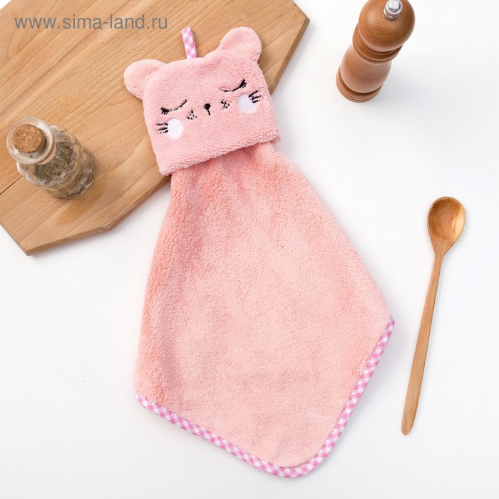 Кухонное полотенце «Доляна. Кошка», 30×30 см, микрофибра - Фото 1