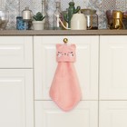 Кухонное полотенце Доляна "Кошка", р-р. 30х30 см, микрофибра - Фото 2