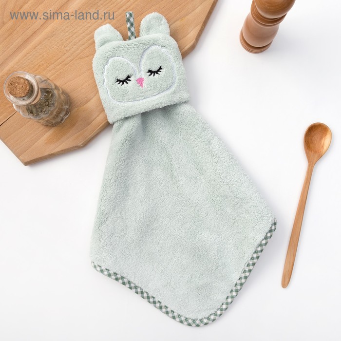 Кухонное полотенце «Доляна. Совушка», 30×30 см, микрофибра - Фото 1