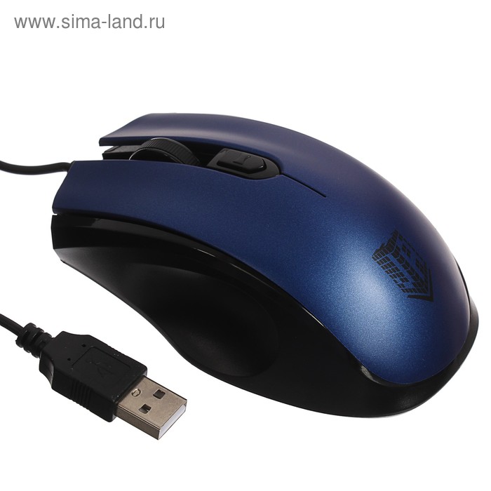 Мышь Jet.A Comfort OM-U50, проводная, оптическая, 1600dpi, 3 кнопки, USB, синяя - Фото 1
