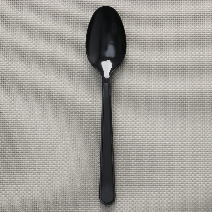 Ложка одноразовая «Премиум», 18 см, цвет чёрный - фото 1906964613