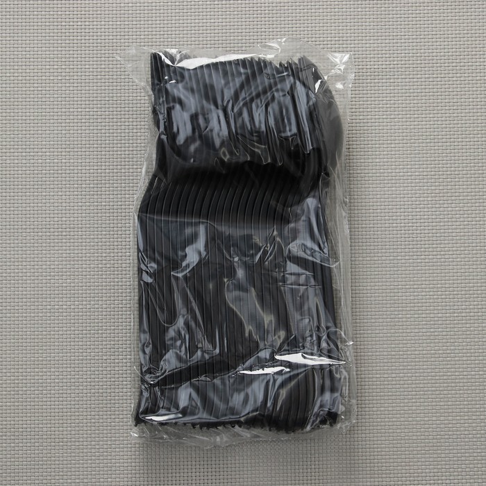 Ложка одноразовая «Премиум», 18 см, цвет чёрный - фото 1906964615