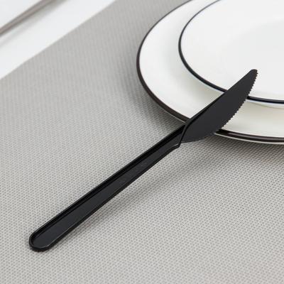 Нож пластиковый одноразовый «Премиум», 18 см, цвет чёрный