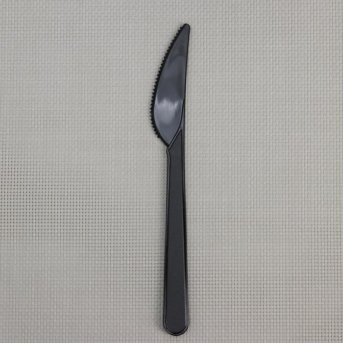Нож одноразовый «Премиум», 18 см, цвет чёрный - фото 1884889709