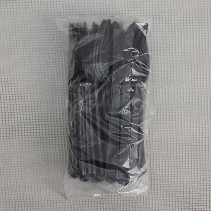 Нож одноразовый «Премиум», 18 см, цвет чёрный - фото 1884889711