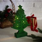 Новогодний сувенир "Резная ёлочка",  с подсветкой, зеленая, в пакете - Фото 2