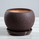 Горшок для цветов "Шар", шёлк, шоколад, керамика, 2 л - Фото 1