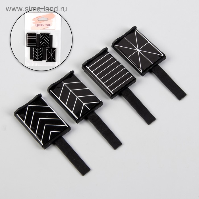Набор магнитов для лака, 4 вида, 6 × 2 см, цвет чёрный - Фото 1