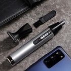 Триммер для волос Luazon LTRI-09, для носа/ушей, 2 насадки, АКБ, серый - Фото 1