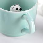 Кружка керамическая с фигуркой на дне «Панда», 250 мл, цвет бирюзовый - Фото 4