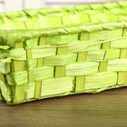 Корзинка из бамбука "Счастье" 7х20х32 см зелёная - Фото 3