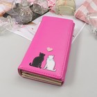 Кошелёк женский, 2 отдела на клапане, цвет розовый - Фото 1