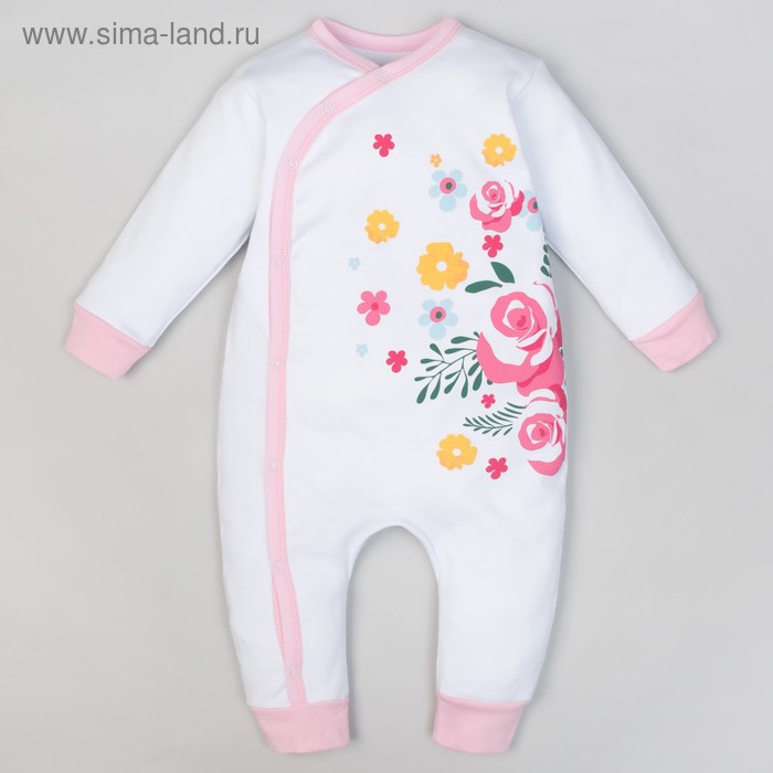 Комбинезон Крошка Я "Маленький цветочек" рост 86-92 см, ( р-р 28), белый - Фото 1