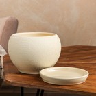 Горшок для цветов "Шар", шёлк, бежевый, керамика, 2 л - Фото 3