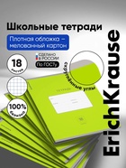 Тетрадь 18 листов в клетку ErichKrause Bright «Классика», обложка мелованный картон, зелёная - Фото 1