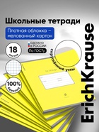 Тетрадь 18 листов в клетку ErichKrause Bright «Классика», обложка мелованный картон, жёлтая - Фото 1