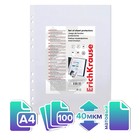Файл - вкладыш ErichKrause Fizzy Clear, А4, 40 мкм, прозрачный, тиснение «апельсиновая корка», вертикальный, вмещает до 50 листов, 100 штук - Фото 6
