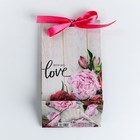 Пакет подарочный с лентой With love, 13 × 23 × 7 см - Фото 4