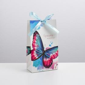 Пакет подарочный с лентой «Хорошего настроения», 13 × 23 × 7 см