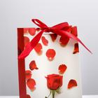 Пакет подарочный с лентой, упаковка, «От всего сердца», 13 х 23 х 7 см - фото 8430848