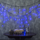 УЦЕНКА БАХРОМА, Ш:3 м, В:0.5 м, Н.Т. LED-80-220V, 8 режимов, СИНИЙ - фото 14737445