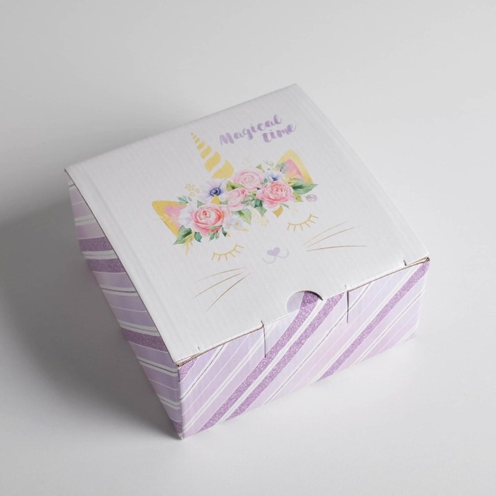 Коробка‒пенал, упаковка подарочная, «Magical time», 15 х 15 х 7 см