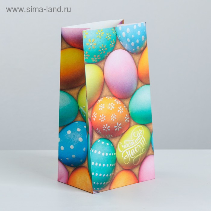 Пакет подарочный без ручек «Счастливого праздника!», 10 × 19.5 × 7 см - Фото 1