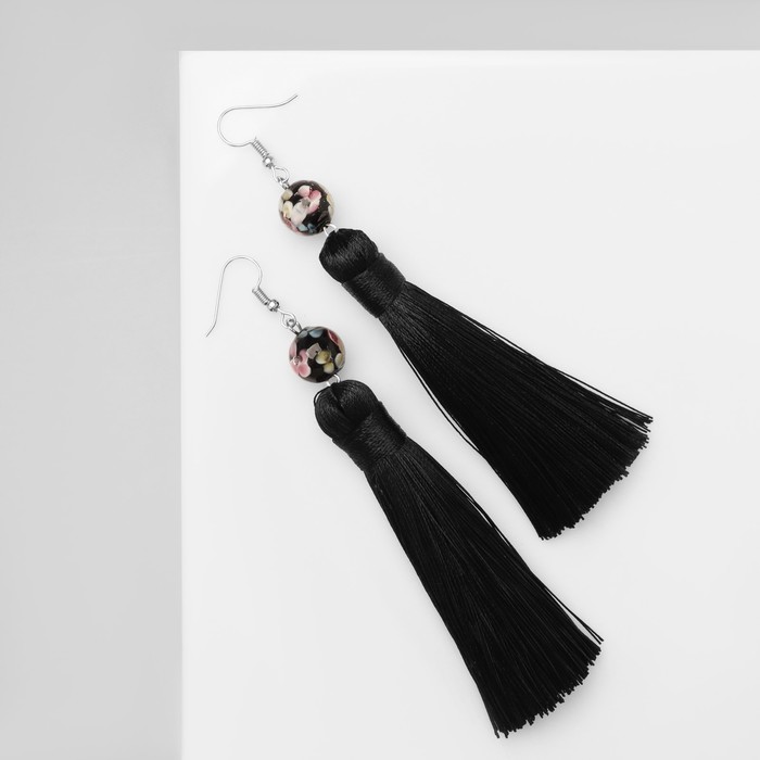Серьги ассорти «Кисти» муранское стекло, цвет чёрный, L кисти 8.5 см - Фото 1