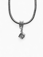 Шарм подвеска «Кубик», белый в серебре - Фото 1