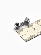 Шарм подвеска «Кубик», белый в серебре - Фото 2