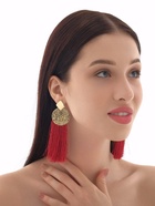 Серьги ассорти «Кисти» хинди, цвет бордовый в золоте, L кисти 6.5 см - Фото 2