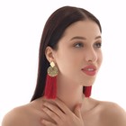 Серьги ассорти «Кисти» хинди, цвет бордовый в золоте, L кисти 6.5 см - Фото 2