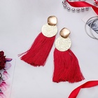 Серьги ассорти «Кисти» хинди, цвет бордовый в золоте, L кисти 6.5 см - Фото 4