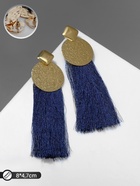 Серьги ассорти «Кисти» хинди, цвет тёмно-синий в золоте, L кисти 9 см - Фото 4