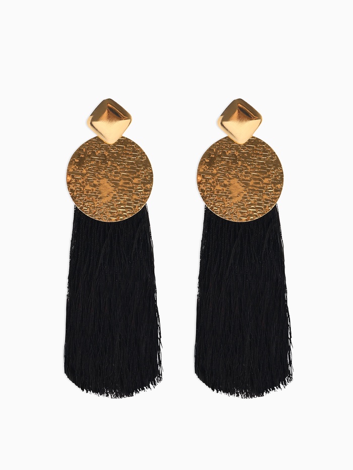 Серьги ассорти «Кисти» хинди, цвет чёрный в золоте, L кисти 6.5 см - Фото 1