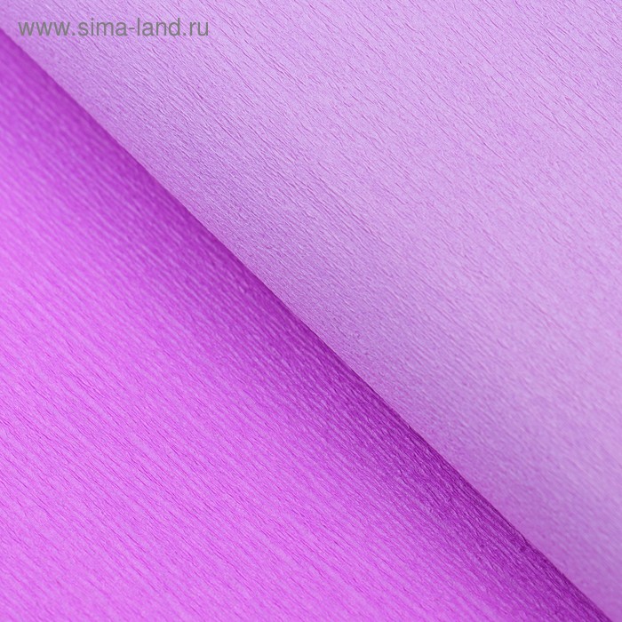 Бумага гофрированная 0,25 х 1,25 м, светло сиреневый-сиреневый - Фото 1