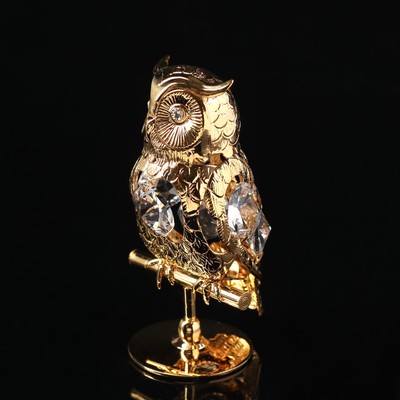 Сувенир «Филин», 4×4×7,5 см, с кристаллами