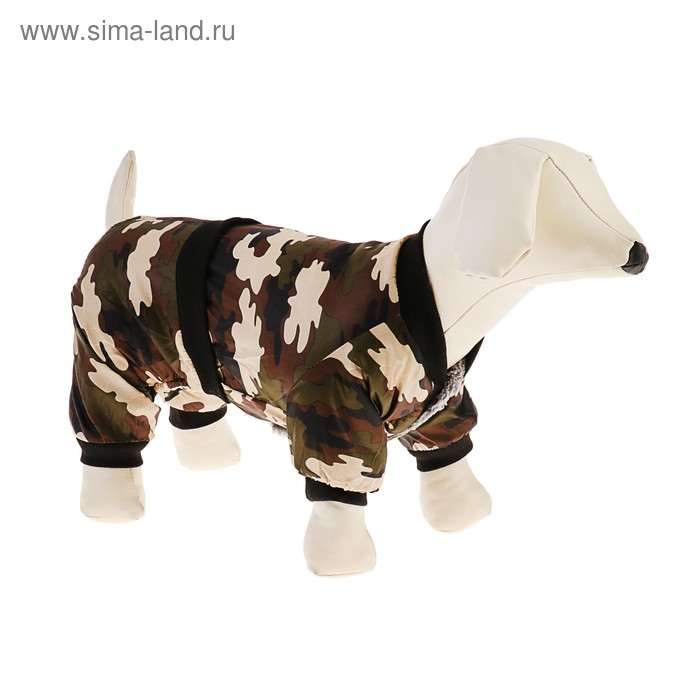 Комбинезон для собак на меховом подкладе с капюшоном, размер S - Фото 1