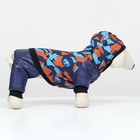 Комбинезон для собак на меховом подкладе с капюшоном, размер S - фото 9392886