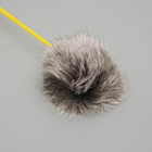 Дразнилка малая с шариком из натурального меха, 31,5 см, микс цветов - фото 8431172